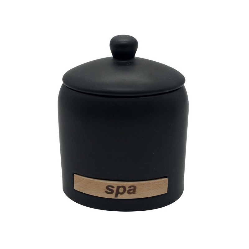 spirella Boite à  cotons Céramique SPA Noir MSV