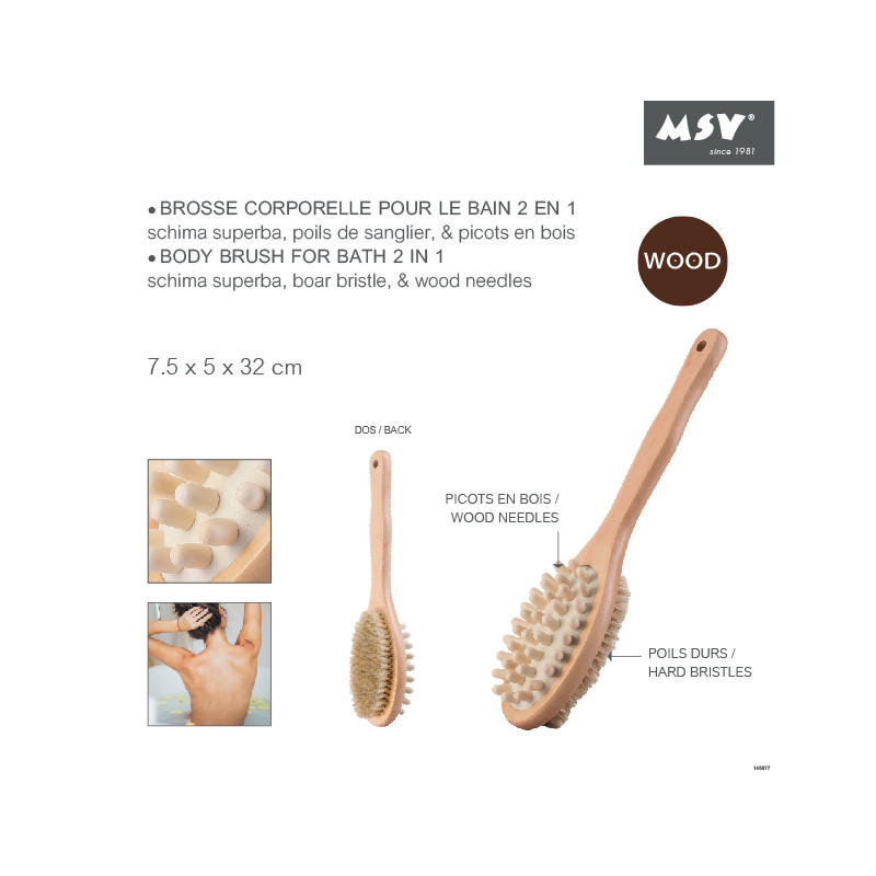 Spirella Brosse De Bain En Bois Double Face MSV