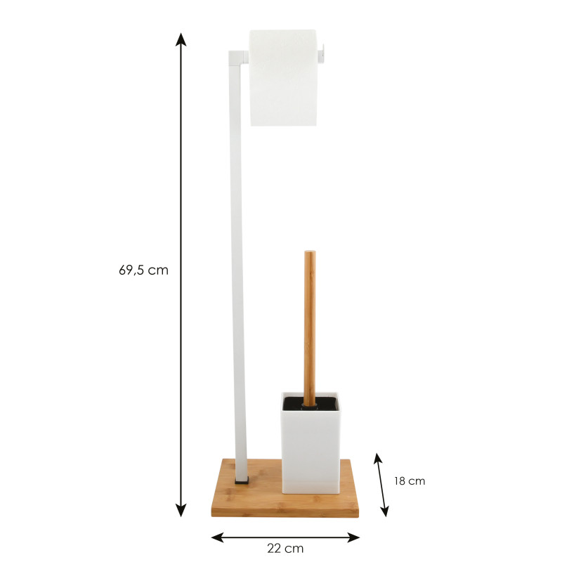 Spirella Combiné Wc Bambou & Inox Blanc MSV