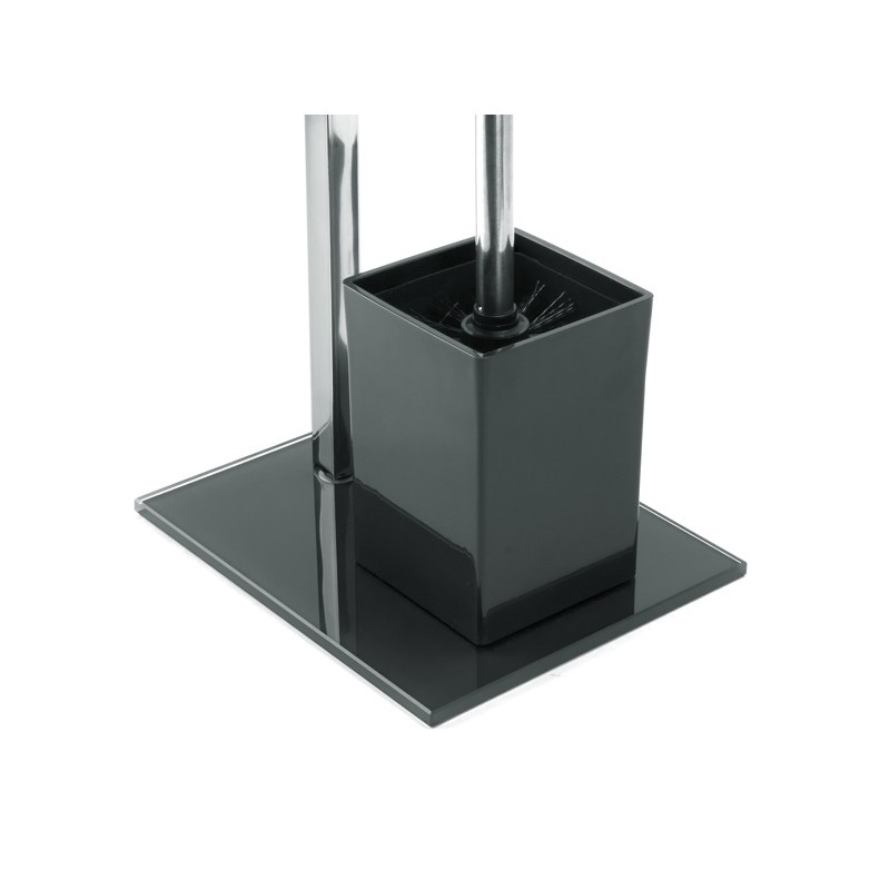 Spirella Combiné Wc Inox & Verre Noir MSV