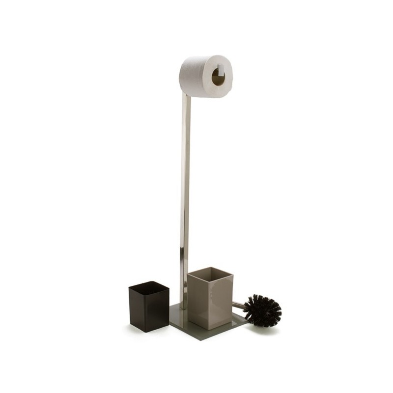 Spirella Combiné Wc Inox & Verre Taupe MSV