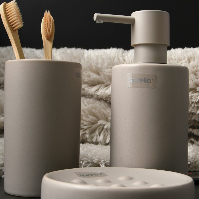 Spirella Spirella Distributeur De Savon Céramique TUBE MATT Taupe Mat
