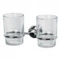 Spirella Spirella Double Gobelets à  Fixer Verre & Acier Chromé ATLANTIC Transparent