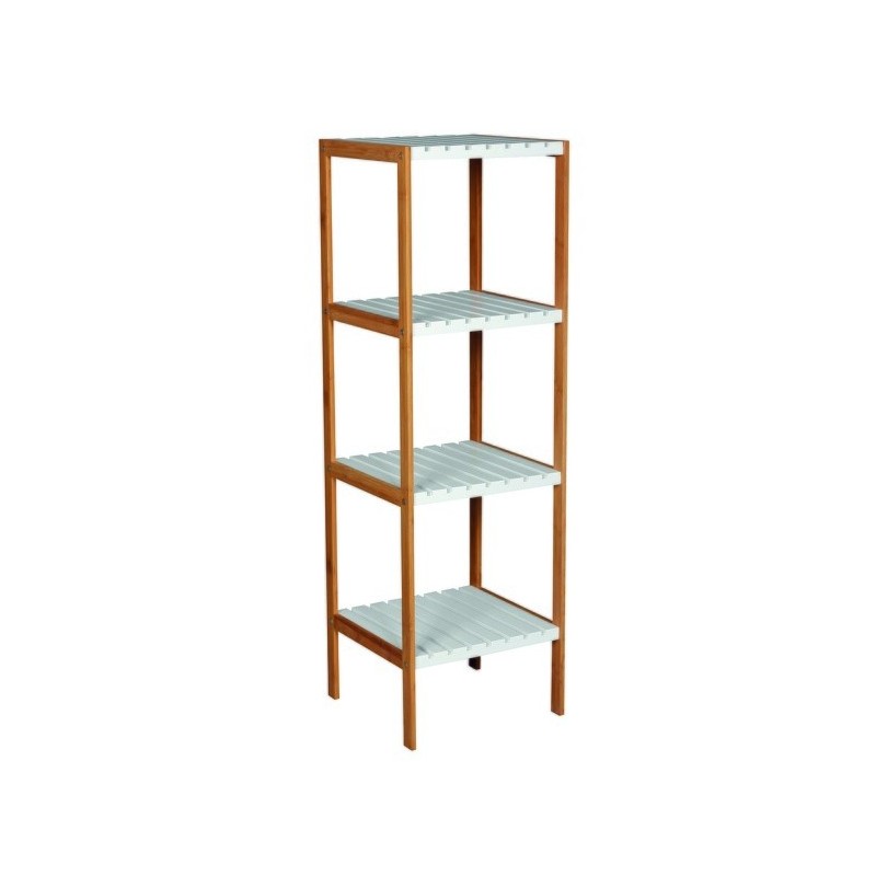 spirella Etagère 4 Niveaux Bambou & MDF Blanc MSV