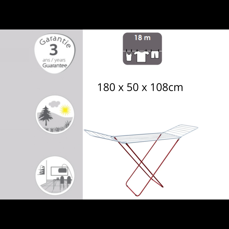 Spirella Etendoir à  Ailes 18M Acier Blanc MSV
