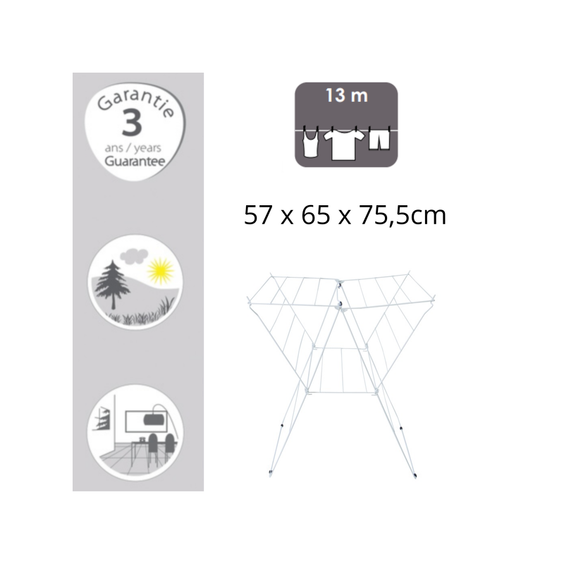 Spirella Etendoir Tetra 13M Acier Blanc MSV