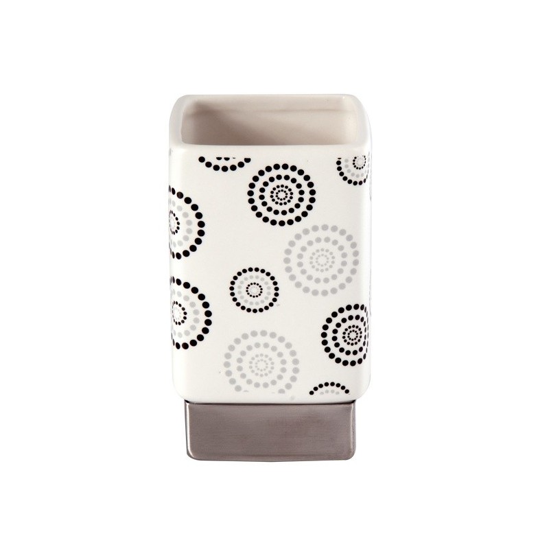 spirella Gobelet Céramique DOTS Gris & Blanc MSV