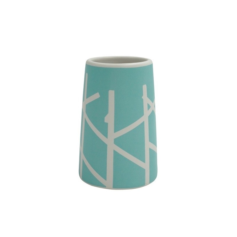 spirella Gobelet Céramique TREE Bleu & Blanc MSV