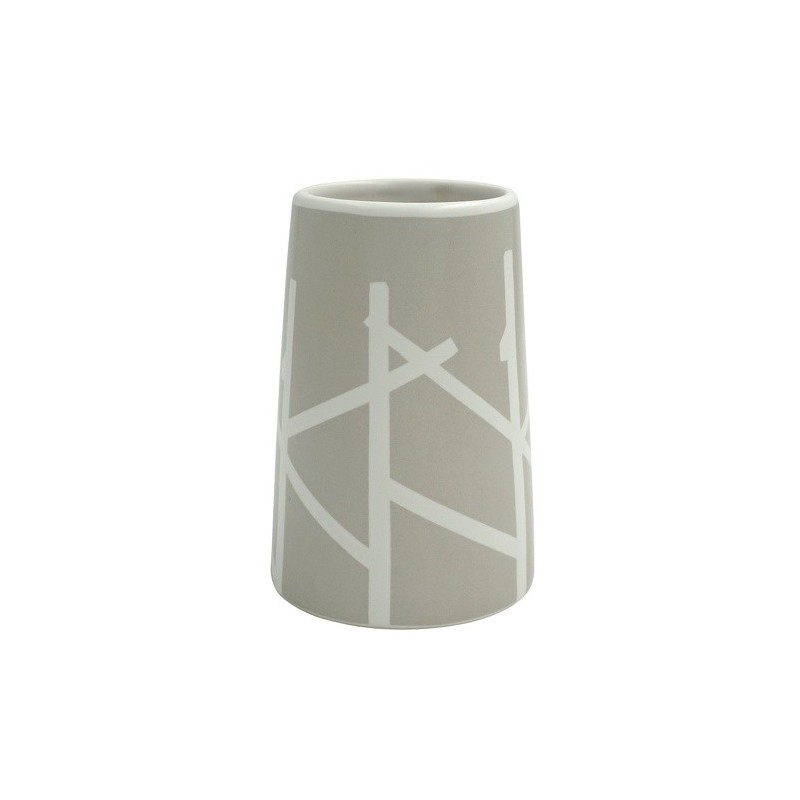 spirella Gobelet Céramique TREE Taupe & Blanc MSV