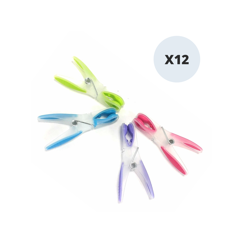 spirella Lot de 12 Pinces à linge Bi matière MSV spirella Lot de 12 Pinces à linge Bi matière MSV