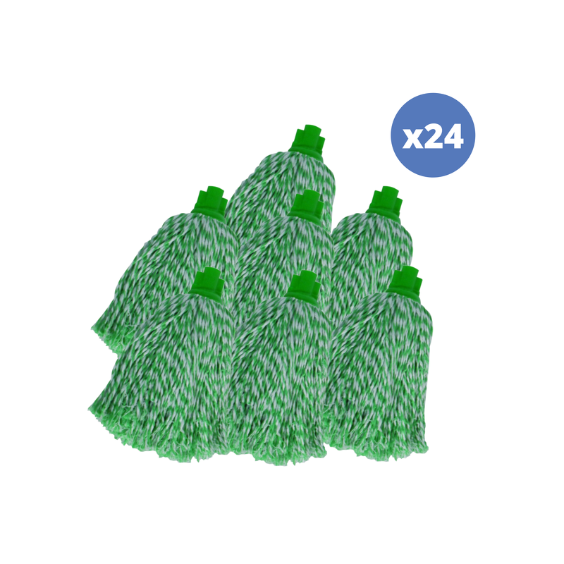 spirella Lot de 24 franges en microfibre vert