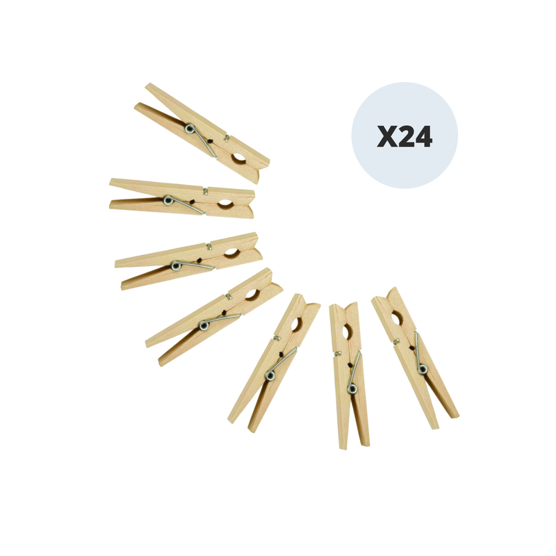 spirella Lot de 24 Pinces à  linge Bois Geantes MSV