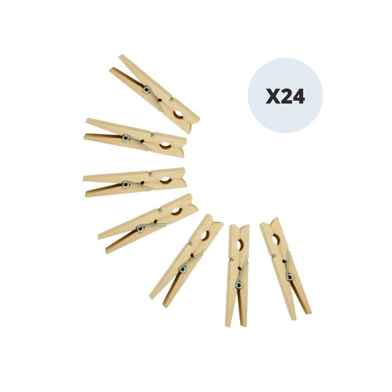 spirella Lot de 24 pinces à  linge Bois MSV