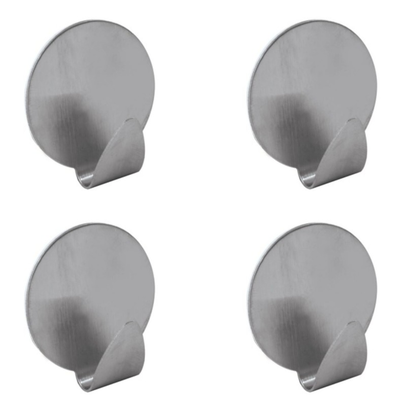 spirella Lot de 4 crochets adhésifs mural Inox MSV