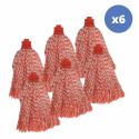 Spirella Lot De 6 Franges En Microfibre Rouge