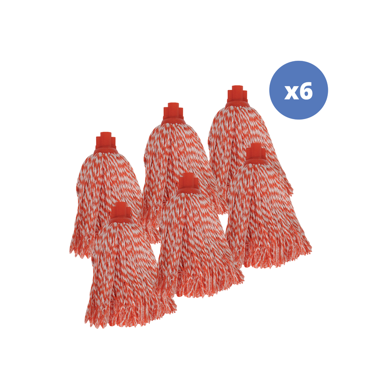 spirella Lot de 6 franges en microfibre rouge