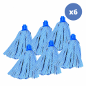 Spirella Lot De 6 Franges En Viscose Bleu