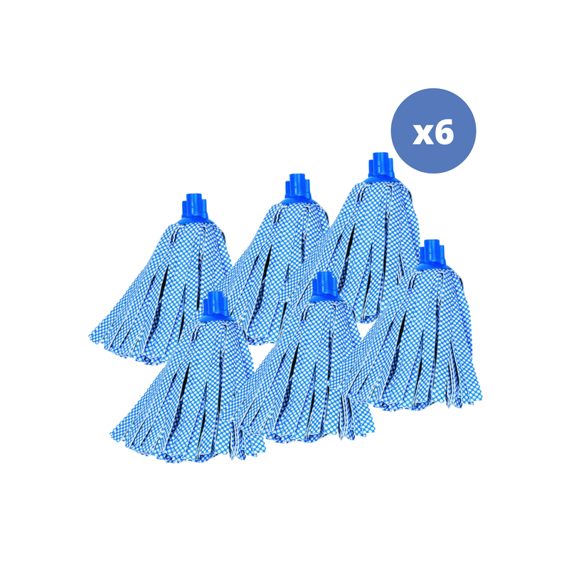 spirella Lot de 6 franges en viscose bleu