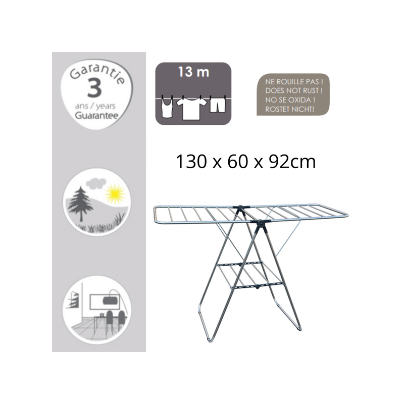 Spirella MSV Etendoir Amovible Alu Et Acier 13M