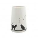 Spirella MSV Gobelet Céramique GATITOS Noir & Blanc