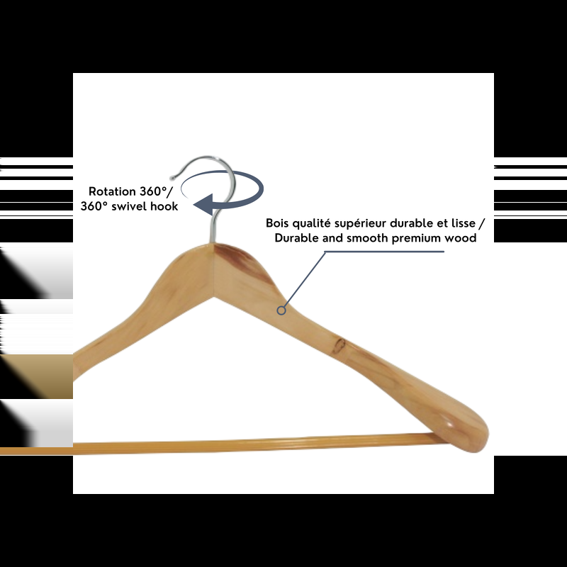 Spirella MSV Lot De 12 Cintres Bois Special Veste