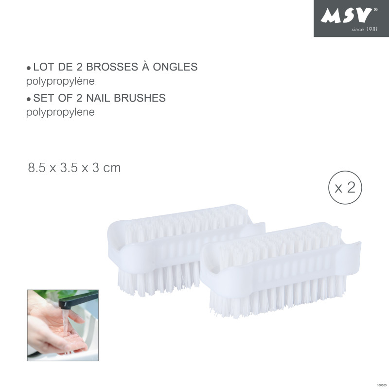 Spirella MSV Lot De 2 Brosses De Nettoyage Blanc