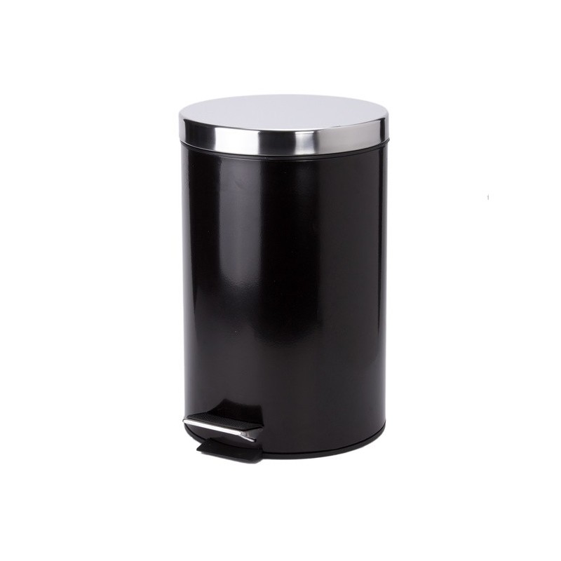 Spirella MSV Poubelle à  Pédale Inox 12L Noir