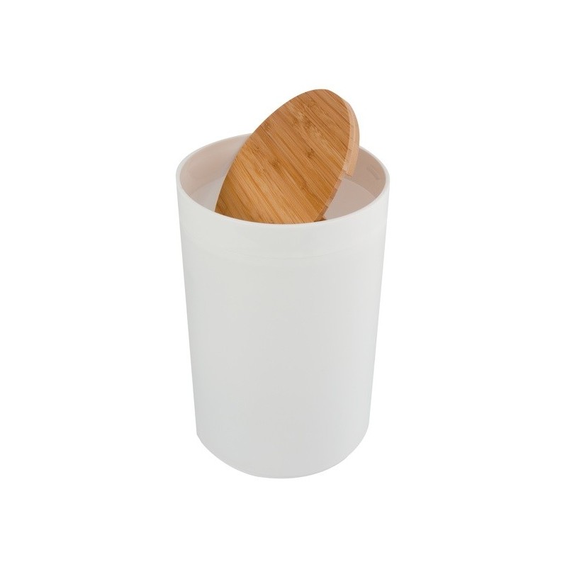 Spirella MSV Poubelle PP & Bambou OSLO 5L Blanc