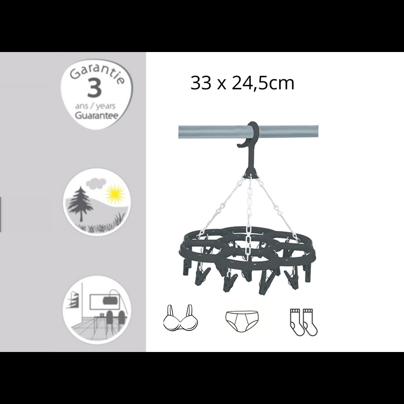 Spirella MSV Sechoir à  Chaussettes Rond PP Gris