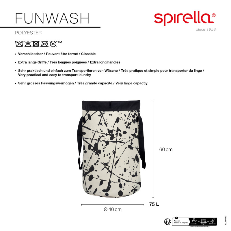 Spirella Panier à  Linge FUNWASH 75L Blanc Spirella