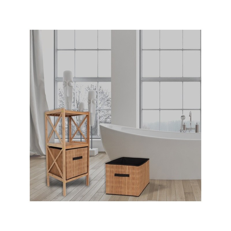 Spirella Panier De Rangement Pliant Bambou MSV