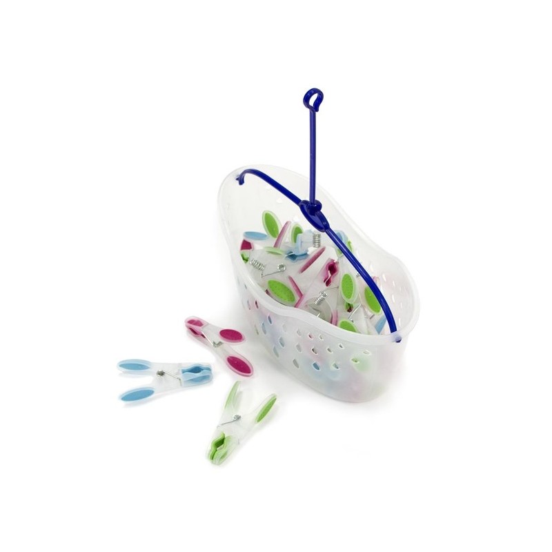 Spirella Panier X24 Pinces à  Linge Bi-matiere MSV