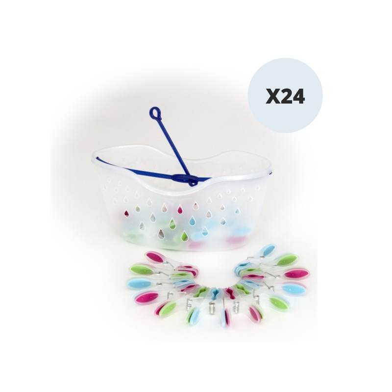 spirella Panier x24 Pinces à  linge Bi-matiere MSV