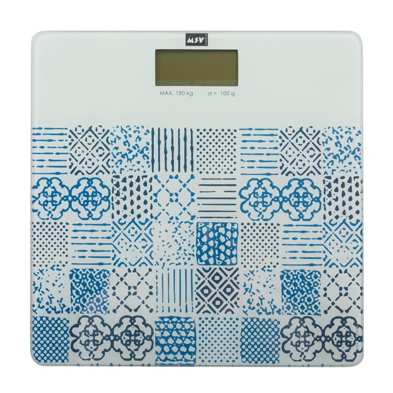 spirella Pèse Personne Verre ALENTEJO Bleu MSV