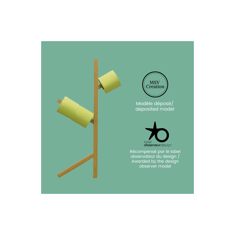 Spirella Porte Rouleau Papier WC En Bambou MSV