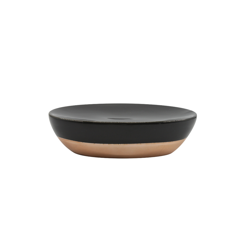 spirella Porte Savon Céramique AMMAN Noir & Doré MSV