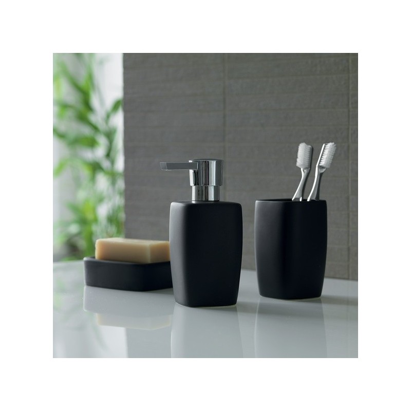 Spirella Porte Savon Céramique RETRO Noir Spirella