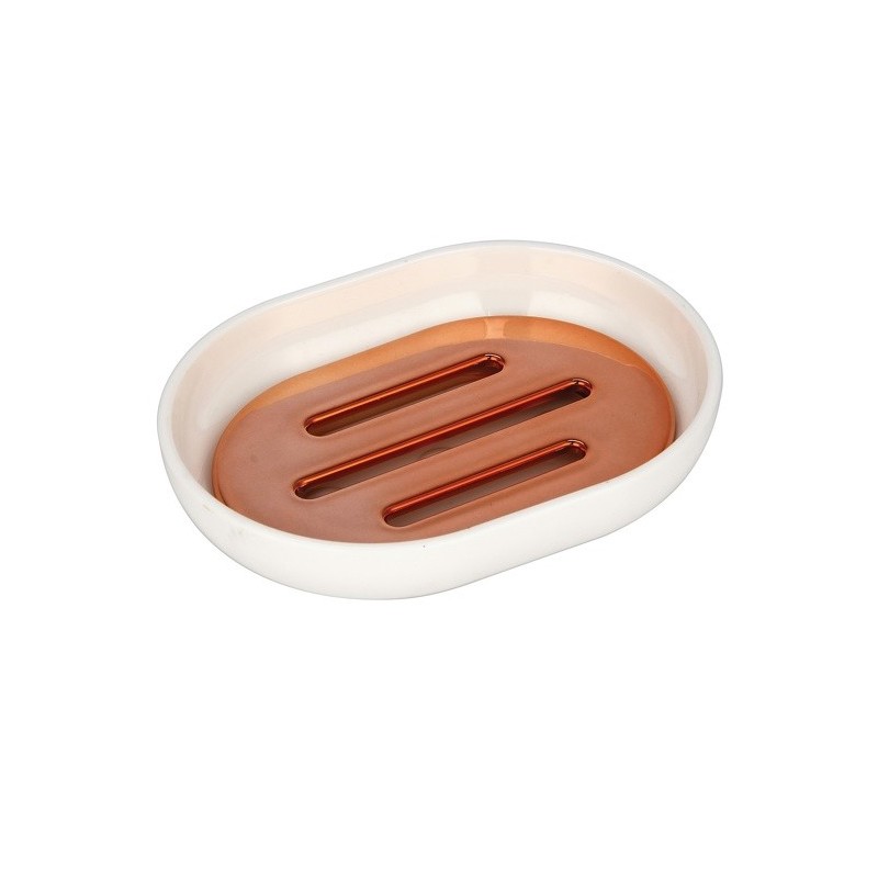 Spirella Porte Savon PS PRETTY Cuivré & Blanc MSV
