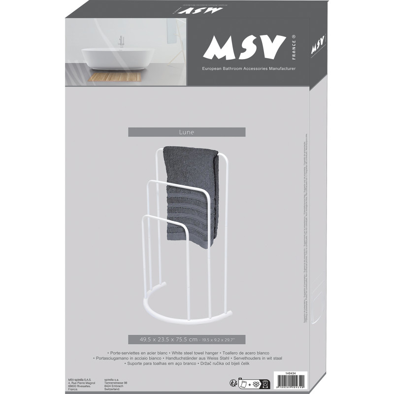 Spirella Porte Serviettes Acier LUNE Blanc MSV