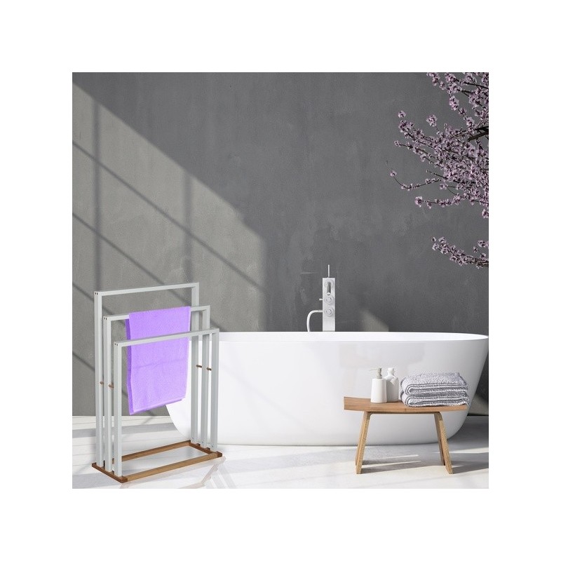 Spirella Porte Serviettes Bambou & MDF Blanc MSV