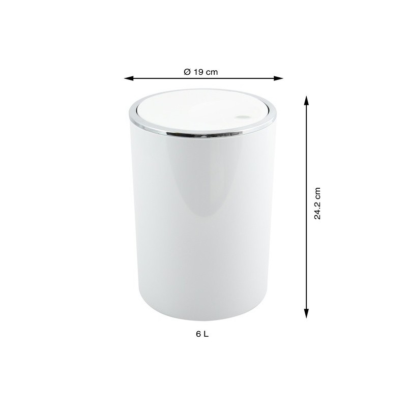 Spirella Poubelle à  Bascule KAMAKA 6L Blanc MSV