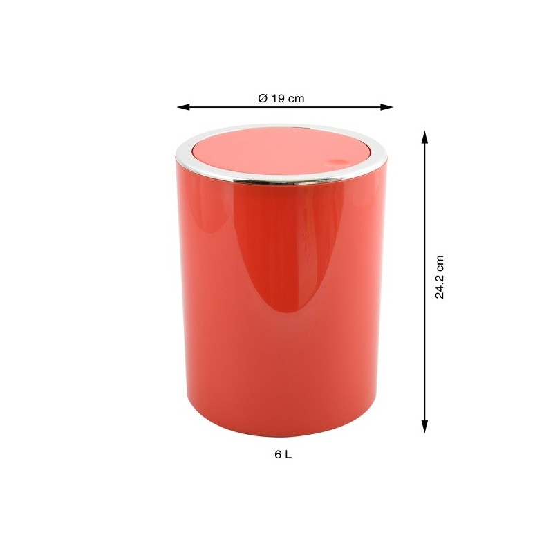 Spirella Poubelle à  Bascule KAMAKA 6L Rouge MSV