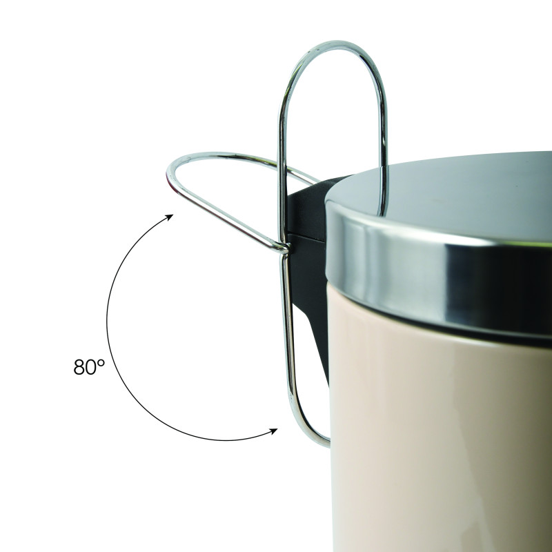 Spirella Poubelle à  Pédale Inox 3L Beige MSV