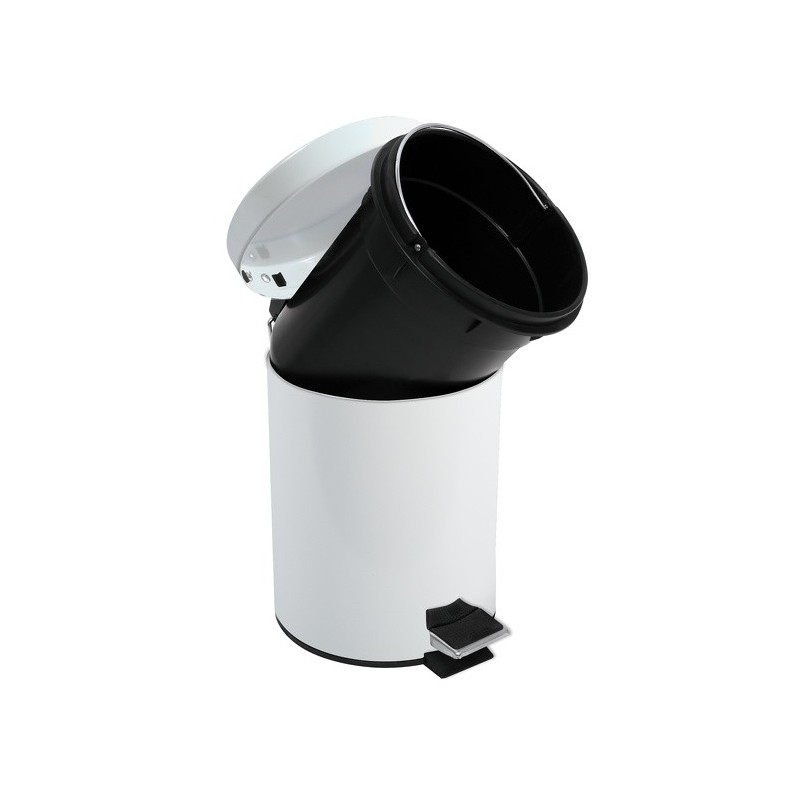 Spirella Poubelle à  Pédale Inox 3L Blanc MSV