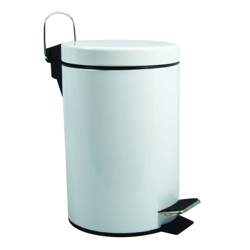 spirella Poubelle à  pédale Inox 3L Blanc MSV