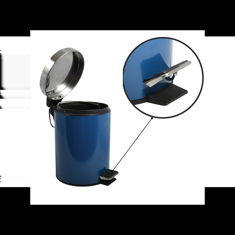 Spirella Poubelle à  Pédale Inox 3L Bleu MSV