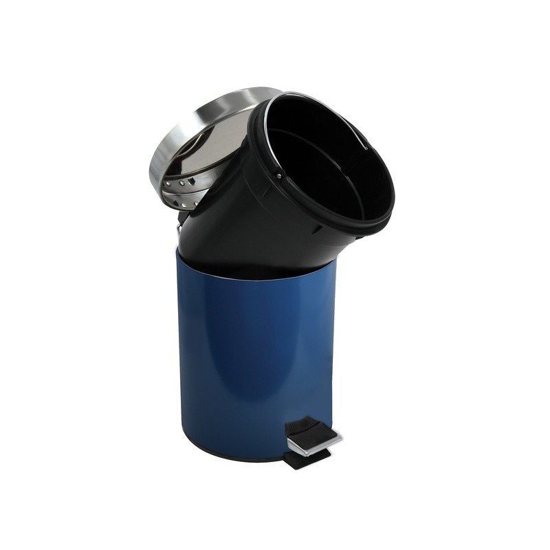 Spirella Poubelle à  Pédale Inox 3L Bleu MSV