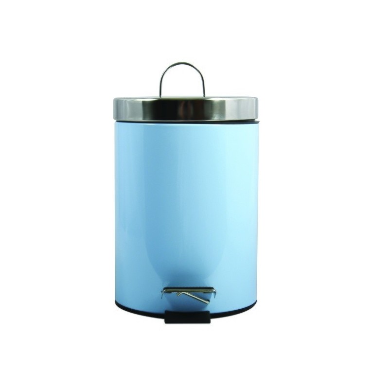 Spirella Poubelle à  Pédale Inox 3L Bleu Pastel MSV
