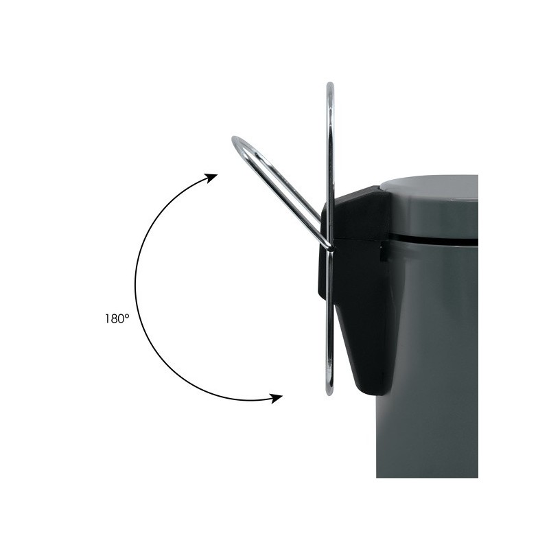 Spirella Poubelle à  Pédale Inox 3L Gris Foncé MSV
