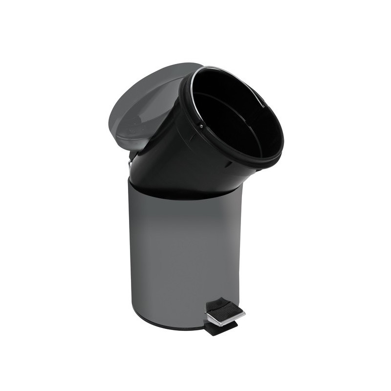 Spirella Poubelle à  Pédale Inox 3L Gris Foncé MSV